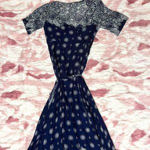 Blue and White Dress